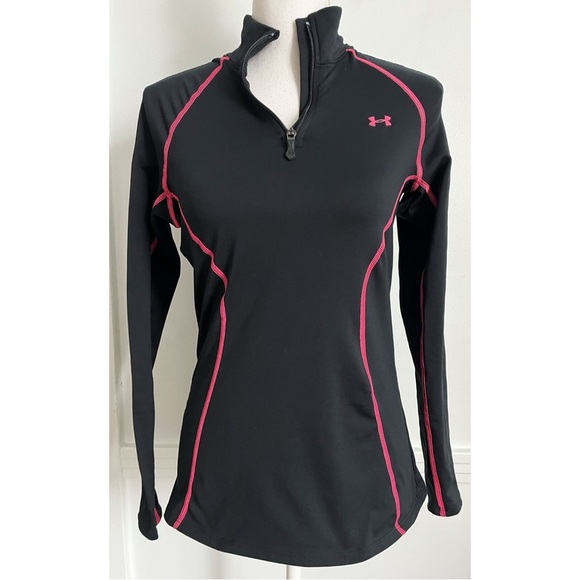 Under Armour • Women's Black and Pink Cold Gear Semi Fitted Top - Picture 1 of 4